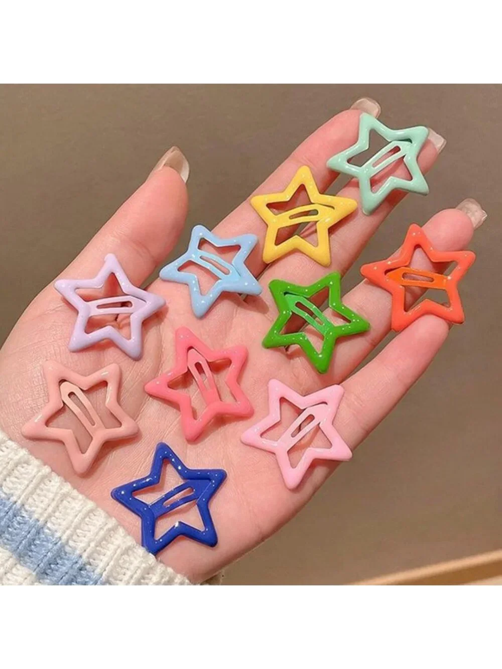 Y2K Multicolor Star Hair Clips - 100PCS Metal Hair Accessories, Trendy & Fun